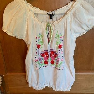 Bohemian detailed short sleeve casual top